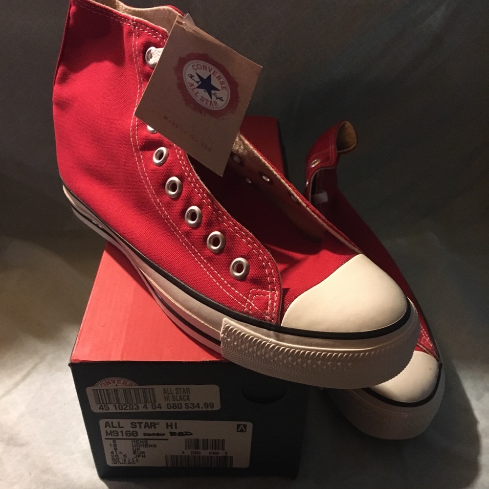 Brand new Converse Red canvas hi tops